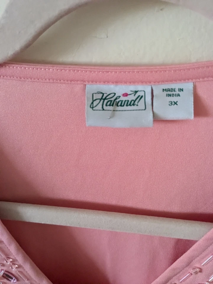 Haband Talla Grande 1X Bonito Pastel Rosa Melocotón Adornado Foto 4 de 4