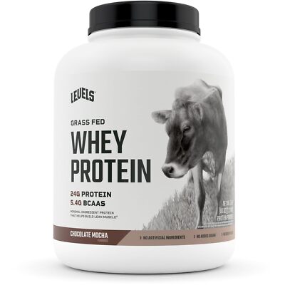 Levels Chocolate Mocha Whey Protein Powder 71 Servings 24g Protein per Scoop