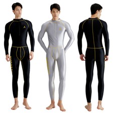 AMORESY Men's Oil Shiny Glossy Tights Front Zipper Tracksuits Fitness Overalls