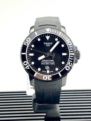 TISSOT SWISS AUTOMATIC SEASTAR Powermatic 80 BLACK UOMO WATCH T1204073705100  | eBay