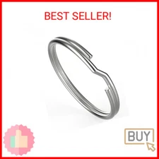 Key Ring/Key Chain, 50 Pack 1.25 inches 32mm Split Round Metal Silver Keyring fo