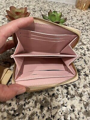 Louis Vuitton Zippy Coin Purse Wallet Rayures pink beige Card Holder