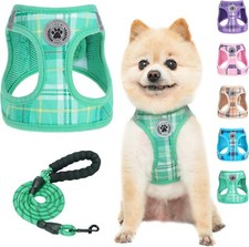 Small Dog Harness and Leash Set,Step in No Choke No Pull Soft Mesh Dog Harnesses