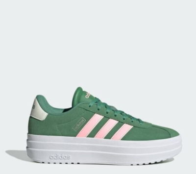 Adidas Women Green/Pink Spark/Ivory VL Court Bold Platform Sneakers US 6  NIB | eBay