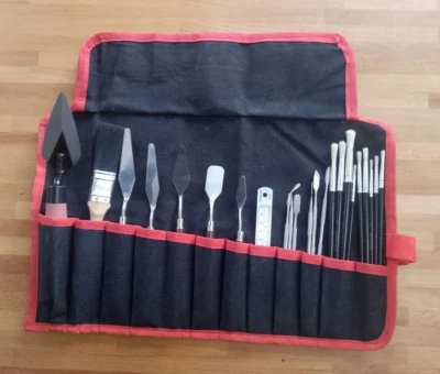 Archaeologist Archaeology Dig Finds Tool Kit Set Large Roll Up Canvas Case Set 4