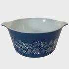 Vintage 1980s PYREX Blue Colonial Mist Casserole Dish No Lid #473-B 1 Liter
