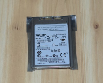 Toshiba HDD1F19 120GB Internal 5400RPM 1.8'' MK1233GSG HDD NEW