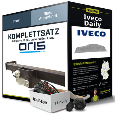 Für IVECO Daily Pritsche Anhängerkupplung starr +eSatz 13pol uni. 1999-2006 NEU