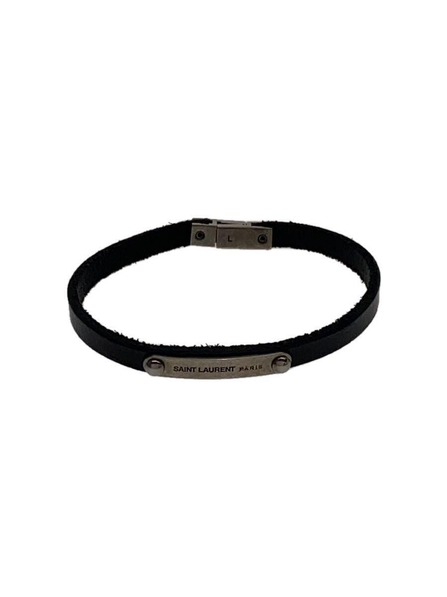 SAINT LAURENT YSL Bracelet ブラックレザー