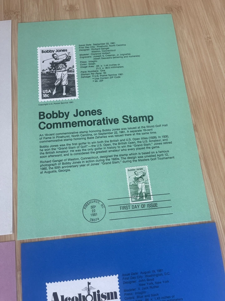 5 Rare 1981 Commemorative USPS Souvenir Pages FDC Sheets,new - Image 3 of 4