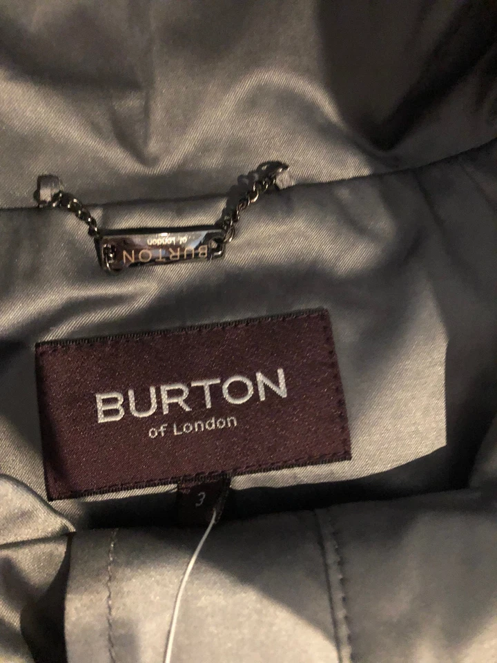 Burton Womens Lightweight Overcoat Rain Coat - Grey - UK 10 & 12 - Image 4 of 4