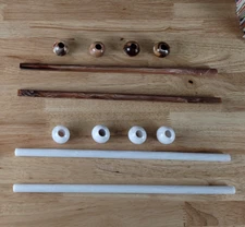 Accento Craft MarBells Macrame Rods-Purse Handles NOS 12" Brown-Rust-White