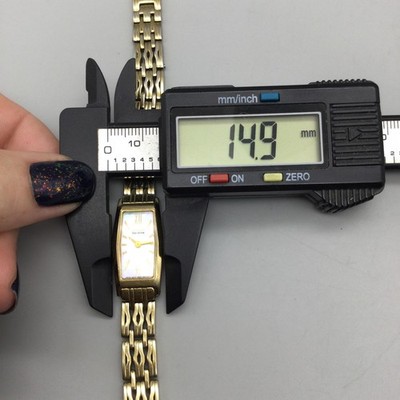 Citizen Eco-Drive Womens Watch 15mm Gold Tone MOP Tonneau G620-S012112 6.5\