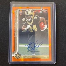 🔌IU 2025 TOPPS CHROME FOOTBALL AUTO ORANGE LAVA REFRACTOR 1/25 RC DEVIN NEAL