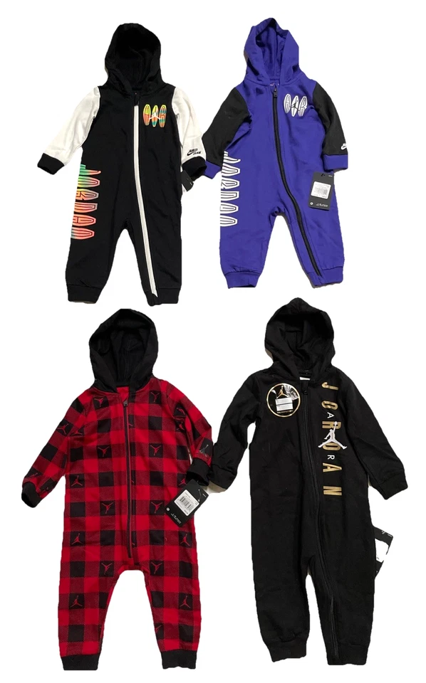 Juegos de mamelucos Nike Air Jordan bebé niño manga larga, 2-4 piezas; tallas recién nacido-24M, nuevos con etiquetas Foto 2 de 3