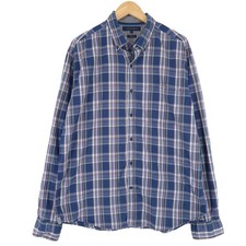Tommy Hilfiger Vintage Fit Regular Button-Up Plaid Flannel Shirt Men XL