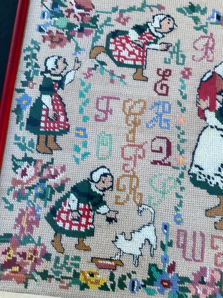 ANCIEN ABECEDAIRE POUPEE BECASSINE ANNEE 60 DECO AVEC LOULOTTE BLEUETTE 50/40 CM - Photo 3/4