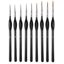 2X(Detail Paint Brushes Set 9Pcs Miniature Brushes,Suitable for Acrylic8604