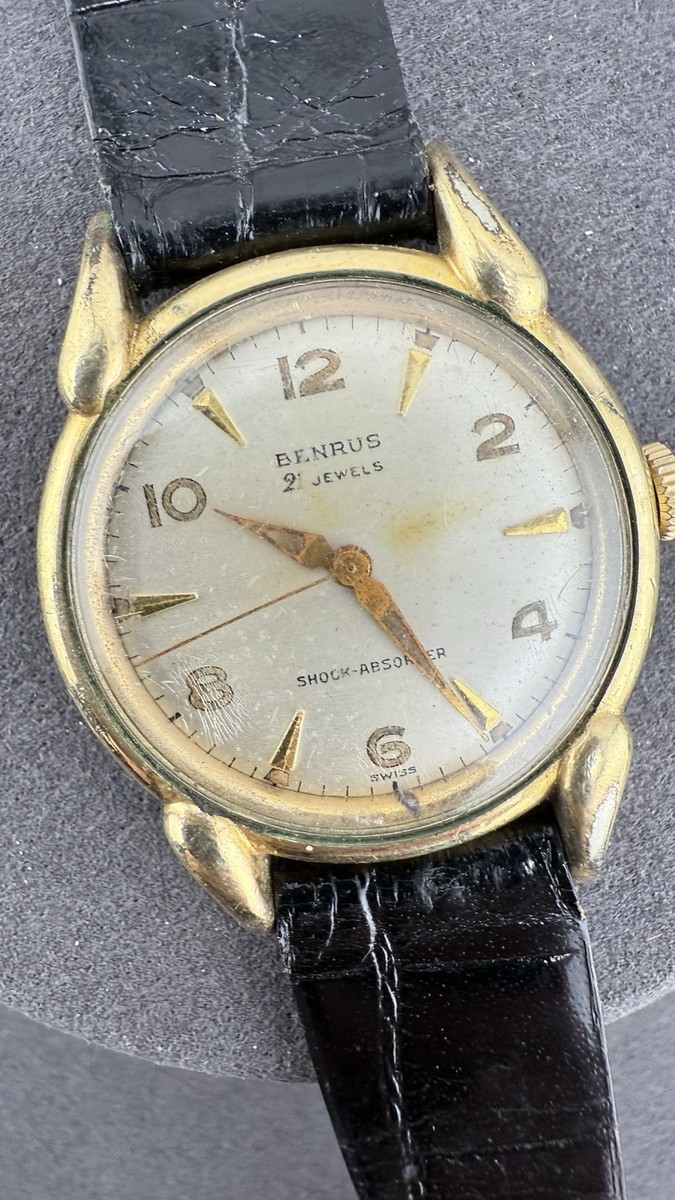 Vintage Retro Benrus 21 Jewel Gold Diamond Mechanical Watch Antique $_12.JPG?set_id=880000500F main image 3