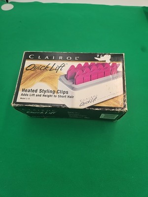 Vintage Clairol Quick Lift Heated Styling Clips L-12 Pink 12 Clips Tested