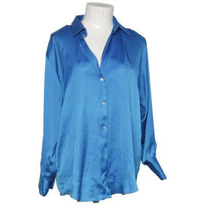 Zara, Bluse, Größe: M, Blau, Einfarbig, Satin, Damen #MTJ