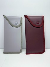 Soft Eyeglass Case With Snap Closure Gray And Burgundy Lot Of 2