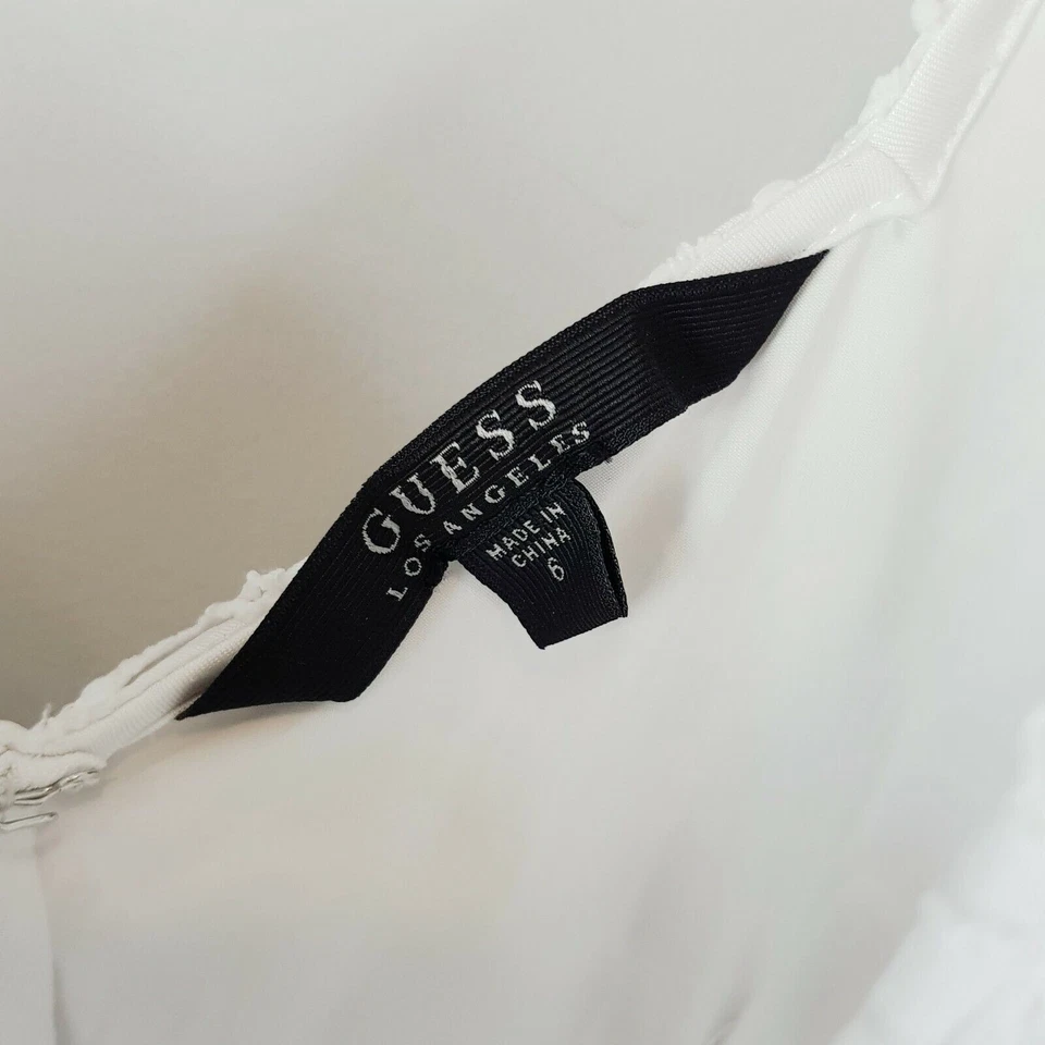GUESS | Vestido de ganchillo de encaje blanco sin mangas para mujer [talla AU 8 o US 6] Foto 3 de 4