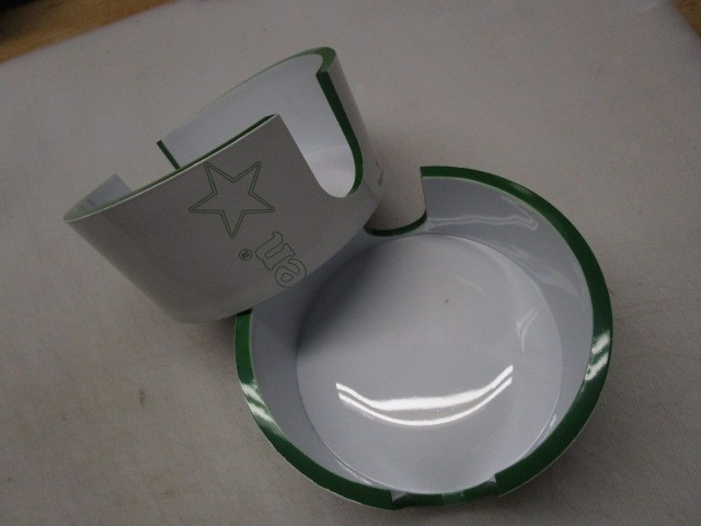 2 NEW WHITE HEINEKEN COASTER HOLDER MAN CAVE 2 PIECES
