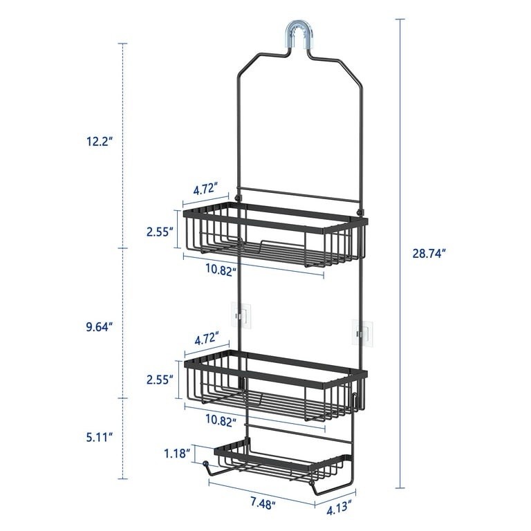Hanging Over The Shower Head Caddy Black