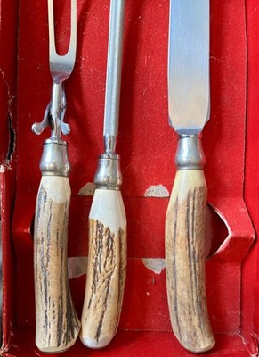 Everkeen Horn Carving Set By JPH Company Box Vintagd