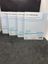 NEW Lot Of 4 Box DermaGinate Ag Wound Dressing Antibacterial Silver 4"X5" 00525E