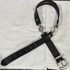 Versace Black Leather Belt For Women With A Silver Buckle Size 75/30