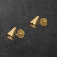 Pair of Raw brass Mini wall sconce - sconce - sputnik light - Italian brass ligh