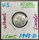 1943-D Denver Mint Steel Lincoln Wheat Cent / US Near  Uncirculated Coin