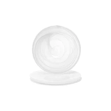 Lunch Plates, Set of 4 White Alabaster Plates, 8.5" Plate with Marbelized, Sw...