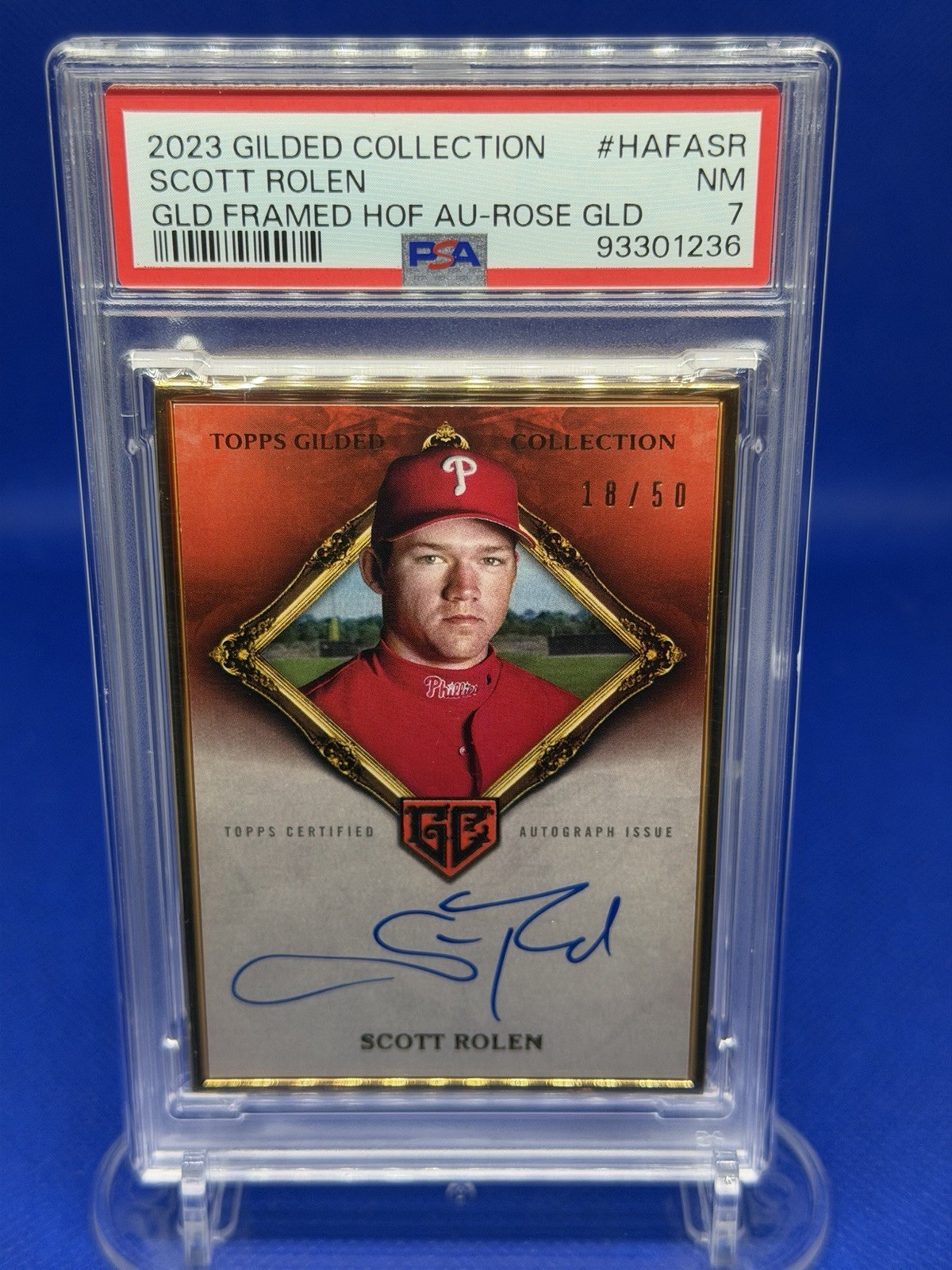 2023 SCOTT ROLEN Topps Gilded Rose Gold Framed HOF AUTO PSA NM  Ser. #18/50 view 8
