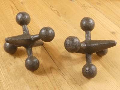 #ad Set of 2 Rustic Jacks Cast Iron Bookends Doorstop Decoration Jax Book Ends Farm $36.99