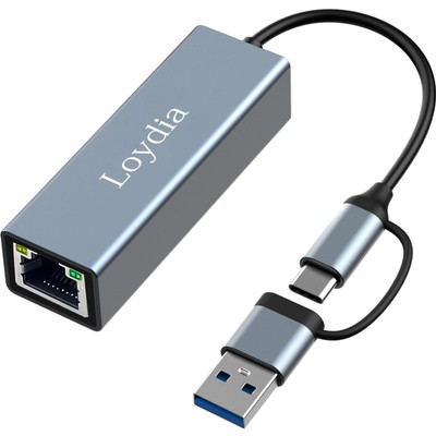 USB C Ethernet Adapter 1000Mbps LAN Kabelnetzwerk Verbindung