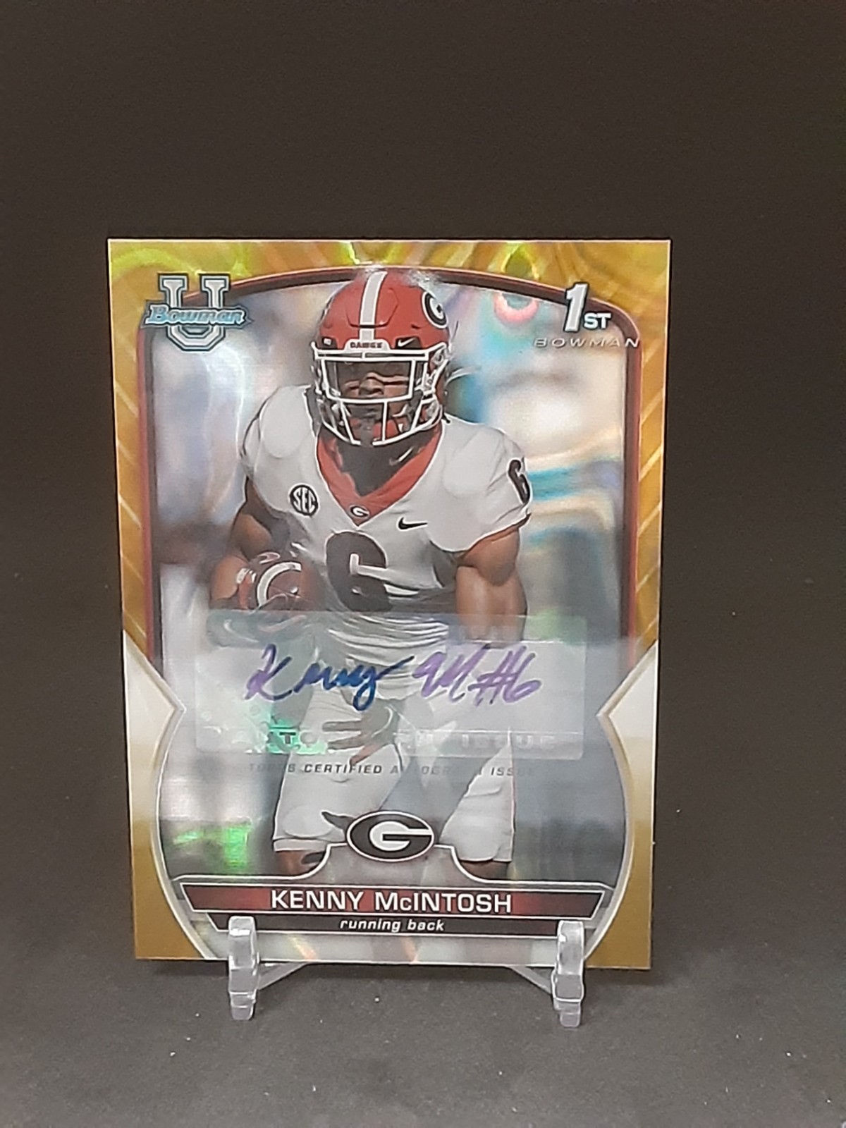 KENNY MCINTOSH 2022 BOWMAN CHROME U GOLD LAVA REFRACTOR AUTO #16/50 SEAHAWKS QQ