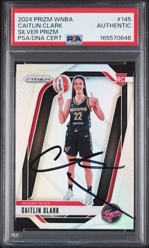 2024 Caitlin Clark Prizm WNBA Silver Prizm #145 RC  PSA/DNA AUTHENTIC AUTOGRAPH