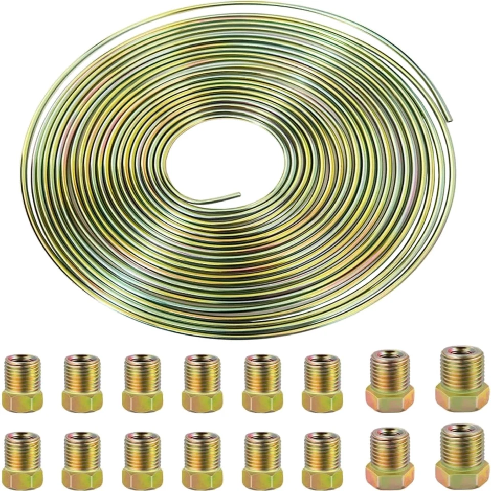 Bremsleitung 6,35mm 1/4 Zoll Kupferbeschichtet verzinkt Bremsleitungssatz 7,6m - Bild 1 von 1