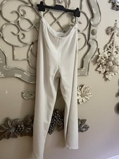CHANEL WHITE  WIDE LEG PANTS,  Size 40  FRANCE,  US Size 8