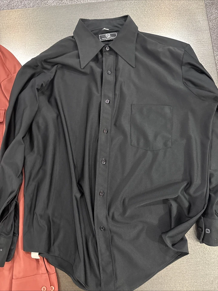Van Heusen 3-fer Vintage Dress Shirts Rayon Polyester XL - Image 4 of 4