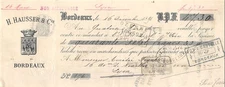 1891 H. HAUSSER & CIE IN BORDEAUX - M. AMEDEE IN LYON-13 0296
