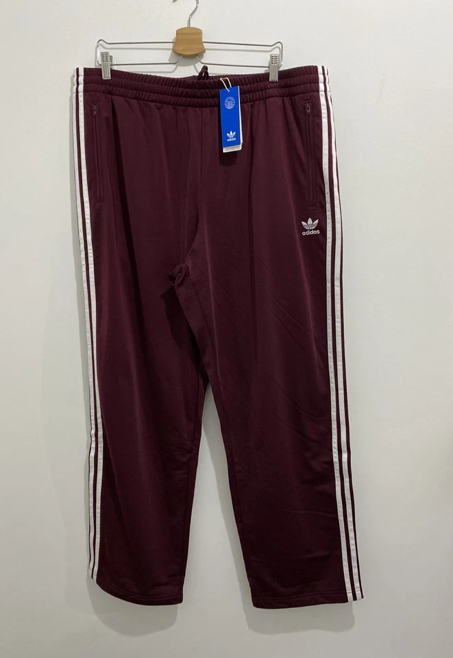 adidas Originals Adicolor Firebird Trainingshose Maroon Weiß Größe L IN4678 - Bild 2 von 4
