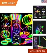205 Count Glow in The Dark Party Supplies - Perfect for Weddings & Events