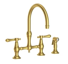 Newport Brass Chesterfield 9458/04 Bridge Kitchen Faucet Polished Satin Brass