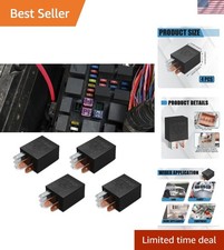 Universal 4-Pack 5-Pin 30A Automotive Relays - Easy Installation, Safe Operation