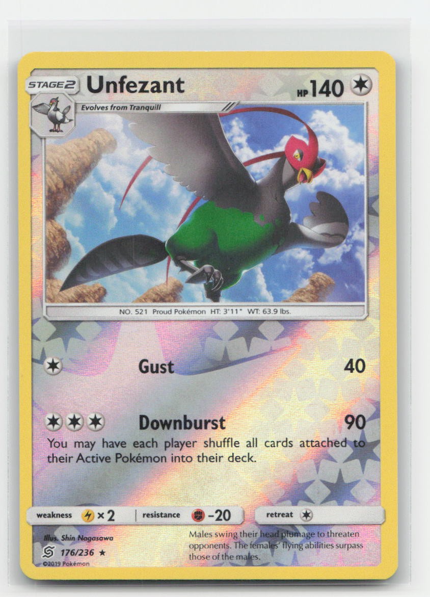 Unfezant Reverse Holo Unified Minds 176/236 R Pokemon LP