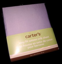 FULL CRIB SIZE - Carter's - Lavender 100 Cotton Sateen FITTED SHEET